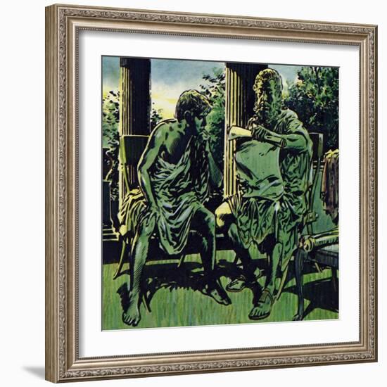 Philip Obtained the Services of Aristotle to Tutor His Son-Jesus Blasco-Framed Giclee Print