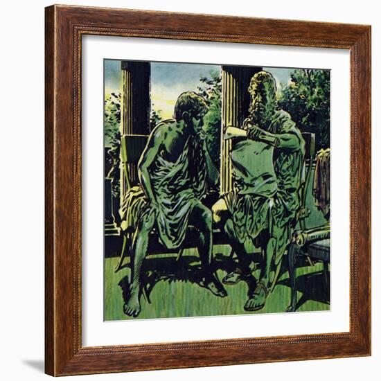 Philip Obtained the Services of Aristotle to Tutor His Son-Jesus Blasco-Framed Giclee Print