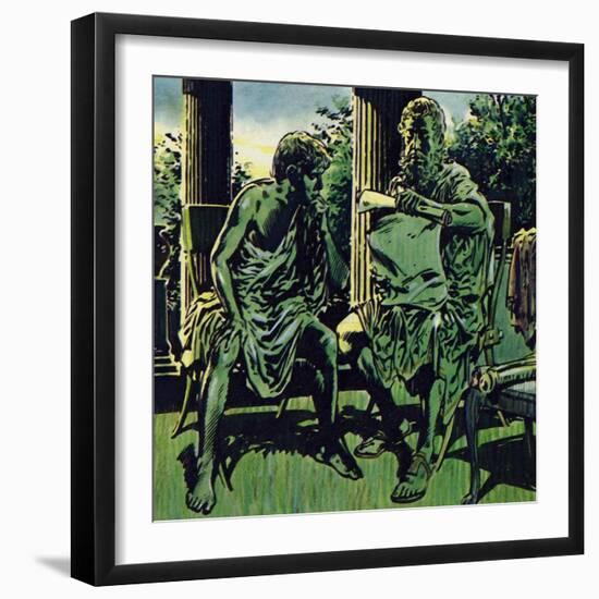 Philip Obtained the Services of Aristotle to Tutor His Son-Jesus Blasco-Framed Giclee Print