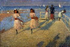 Girls Running, Walberswick Pier-Philip Wilson Steer-Giclee Print
