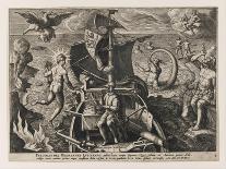 Amerigo Vespucci Finding the Southern Cross Constellation with an Astrolabe, 1591-Philipp Galle-Framed Giclee Print
