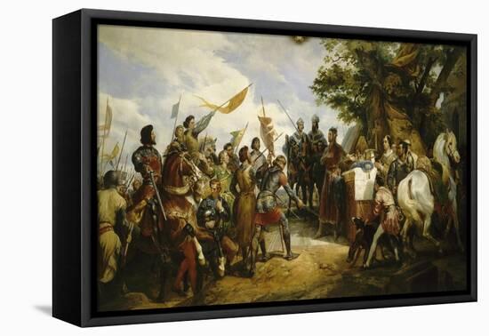 Philippe-Auguste à la bataille de Bouvines, le 27 juillet 1214-Horace Vernet-Framed Premier Image Canvas