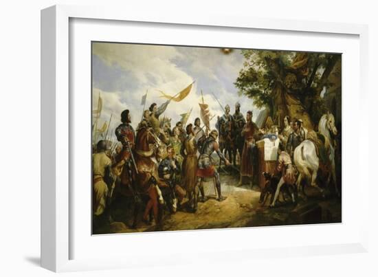 Philippe-Auguste à la bataille de Bouvines, le 27 juillet 1214-Horace Vernet-Framed Giclee Print