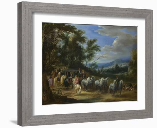 Philippe François D'Arenberg Meeting Troops, 1662-Adam Frans van der Meulen-Framed Giclee Print