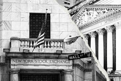 New York Stock Exchange Black and White Photography Wall Art