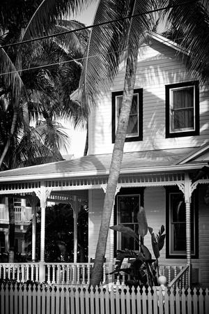 Key West Framed Wall Decor Black and White: A Key West Fishing Pier