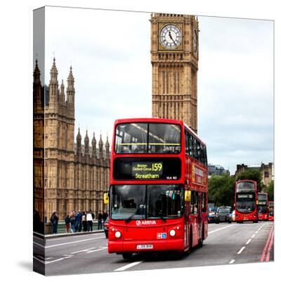 Red London Bus Big Ben City Canvas Wall Art Picture Print