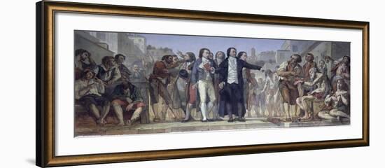 Philippe Pinel Releasing Lunatics from Their Chains at the Bicetre Asylum in Paris in 1793-Charles Louis Lucien Muller-Framed Giclee Print