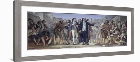 Philippe Pinel Releasing Lunatics from Their Chains at the Bicetre Asylum in Paris in 1793-Charles Louis Lucien Muller-Framed Giclee Print