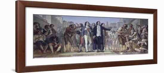 Philippe Pinel Releasing Lunatics from Their Chains at the Bicetre Asylum in Paris in 1793-Charles Louis Lucien Muller-Framed Giclee Print