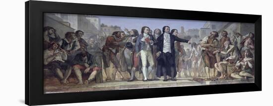 Philippe Pinel Releasing Lunatics from Their Chains at the Bicetre Asylum in Paris in 1793-Charles Louis Lucien Muller-Framed Giclee Print