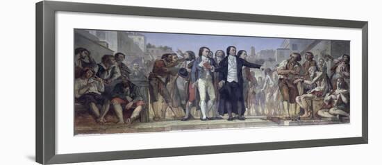 Philippe Pinel Releasing Lunatics from Their Chains at the Bicetre Asylum in Paris in 1793-Charles Louis Lucien Muller-Framed Giclee Print