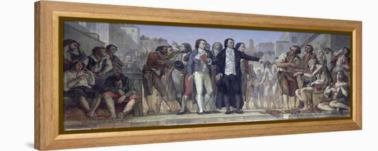 Philippe Pinel Releasing Lunatics from Their Chains at the Bicetre Asylum in Paris in 1793-Charles Louis Lucien Muller-Framed Premier Image Canvas