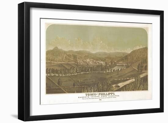 Philippi, West Virginia - Panoramic Map-Lantern Press-Framed Art Print