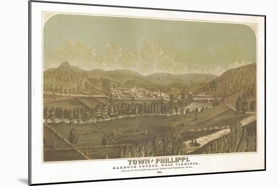 Philippi, West Virginia - Panoramic Map-Lantern Press-Mounted Art Print