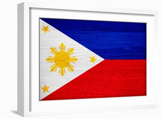 Philippines Flag Design with Wood Patterning - Flags of the World Series-Philippe Hugonnard-Framed Art Print