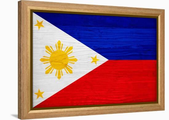 Philippines Flag Design with Wood Patterning - Flags of the World Series-Philippe Hugonnard-Framed Stretched Canvas