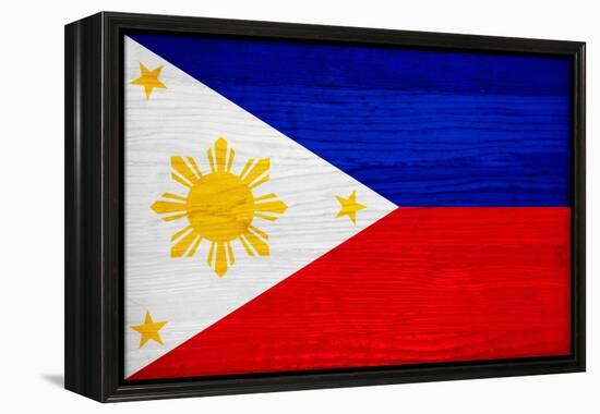 Philippines Flag Design with Wood Patterning - Flags of the World Series-Philippe Hugonnard-Framed Stretched Canvas