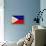 Philippines Flag Design with Wood Patterning - Flags of the World Series-Philippe Hugonnard-Framed Stretched Canvas displayed on a wall