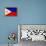 Philippines Flag Design with Wood Patterning - Flags of the World Series-Philippe Hugonnard-Framed Stretched Canvas displayed on a wall