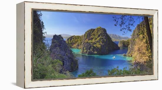 Philippines, Palawan, Coron Island, Kayangan Lake, Elevated View from One of the Limestone Cliffs-Michele Falzone-Framed Premier Image Canvas