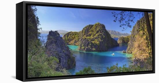 Philippines, Palawan, Coron Island, Kayangan Lake, Elevated View from One of the Limestone Cliffs-Michele Falzone-Framed Premier Image Canvas