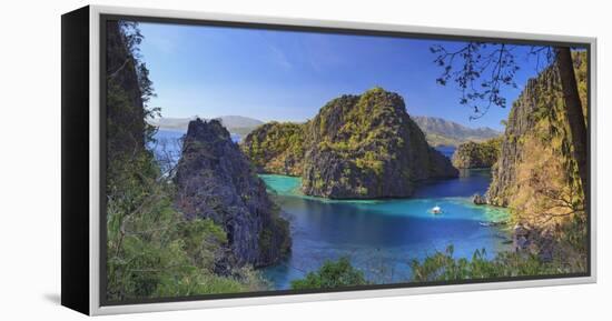 Philippines, Palawan, Coron Island, Kayangan Lake, Elevated View from One of the Limestone Cliffs-Michele Falzone-Framed Premier Image Canvas