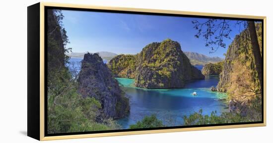 Philippines, Palawan, Coron Island, Kayangan Lake, Elevated View from One of the Limestone Cliffs-Michele Falzone-Framed Premier Image Canvas