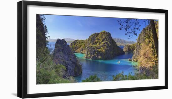 Philippines, Palawan, Coron Island, Kayangan Lake, Elevated View from One of the Limestone Cliffs-Michele Falzone-Framed Photographic Print