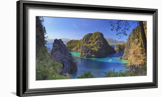 Philippines, Palawan, Coron Island, Kayangan Lake, Elevated View from One of the Limestone Cliffs-Michele Falzone-Framed Photographic Print
