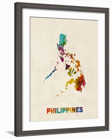 Philippines Watercolor Map-Michael Tompsett-Framed Art Print