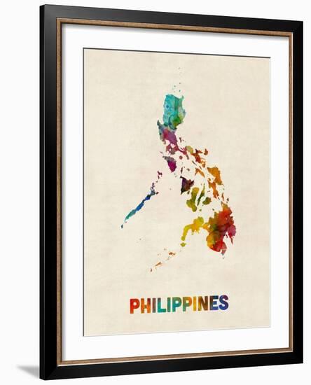 Philippines Watercolor Map-Michael Tompsett-Framed Art Print