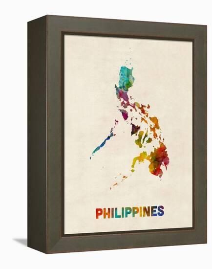 Philippines Watercolor Map-Michael Tompsett-Framed Stretched Canvas