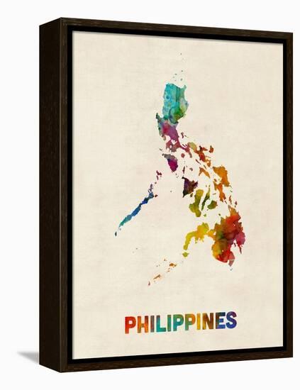 Philippines Watercolor Map-Michael Tompsett-Framed Stretched Canvas
