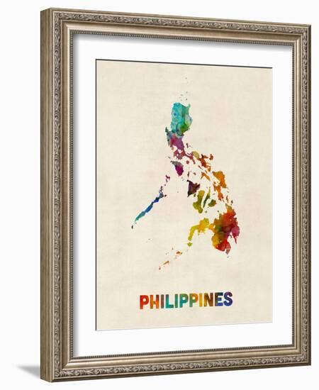 Philippines Watercolor Map-Michael Tompsett-Framed Art Print