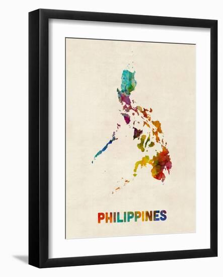 Philippines Watercolor Map-Michael Tompsett-Framed Art Print