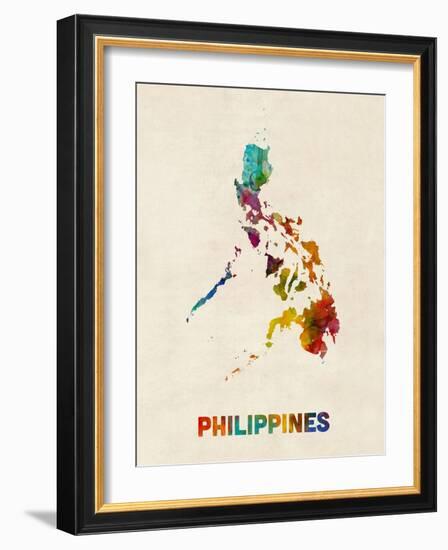 Philippines Watercolor Map-Michael Tompsett-Framed Art Print