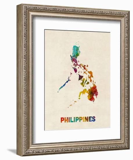 Philippines Watercolor Map-Michael Tompsett-Framed Art Print