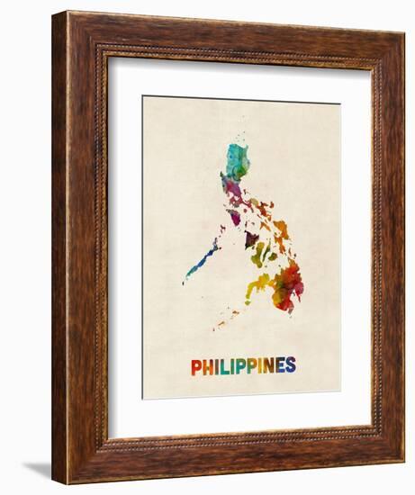 Philippines Watercolor Map-Michael Tompsett-Framed Art Print