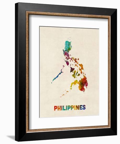 Philippines Watercolor Map-Michael Tompsett-Framed Art Print