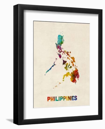 Philippines Watercolor Map-Michael Tompsett-Framed Art Print