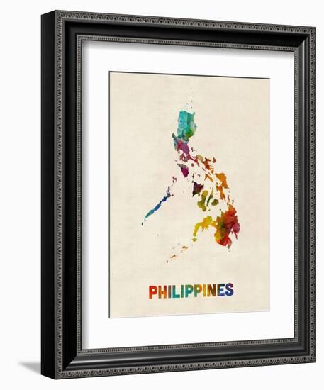 Philippines Watercolor Map-Michael Tompsett-Framed Art Print