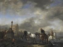 Halte de chasseurs et de cavaliers-Philips Wouwerman-Framed Giclee Print