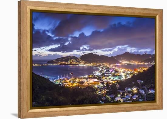 Philipsburg, Sint Maarten, Dutch Antilles Cityscape at the Great Salt Pond.-SeanPavonePhoto-Framed Premier Image Canvas