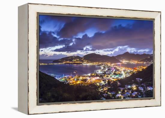 Philipsburg, Sint Maarten, Dutch Antilles Cityscape at the Great Salt Pond.-SeanPavonePhoto-Framed Premier Image Canvas
