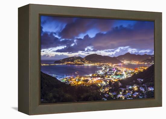 Philipsburg, Sint Maarten, Dutch Antilles Cityscape at the Great Salt Pond.-SeanPavonePhoto-Framed Premier Image Canvas