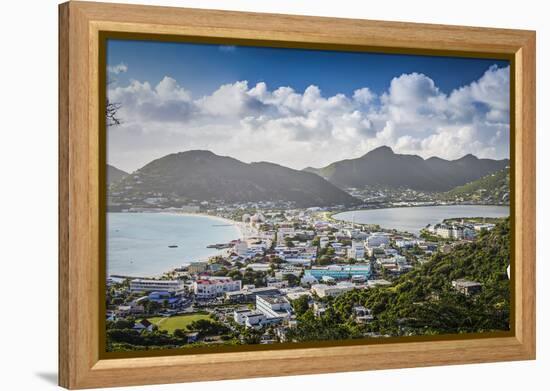 Philipsburg, Sint Maarten, Dutch Antilles Cityscape at the Great Salt Pond.-SeanPavonePhoto-Framed Premier Image Canvas