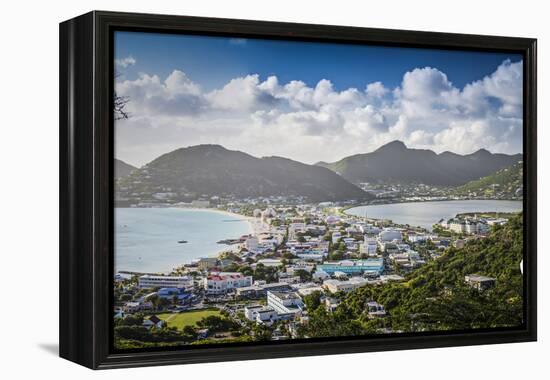 Philipsburg, Sint Maarten, Dutch Antilles Cityscape at the Great Salt Pond.-SeanPavonePhoto-Framed Premier Image Canvas