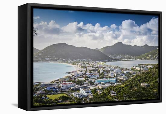 Philipsburg, Sint Maarten, Dutch Antilles Cityscape at the Great Salt Pond.-SeanPavonePhoto-Framed Premier Image Canvas