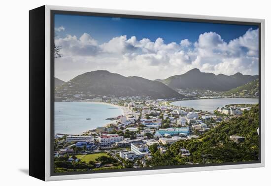 Philipsburg, Sint Maarten, Dutch Antilles Cityscape at the Great Salt Pond.-SeanPavonePhoto-Framed Premier Image Canvas